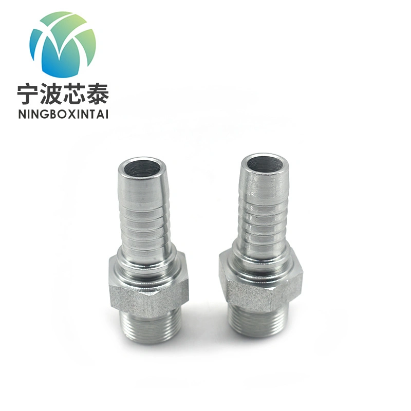 Jic/Bsp/NPT Metric Carbon Steel Reusable Hydraulic Hose Fitting Hose Crimp Fitting One Piece Fitting Stainless Steel Fittings